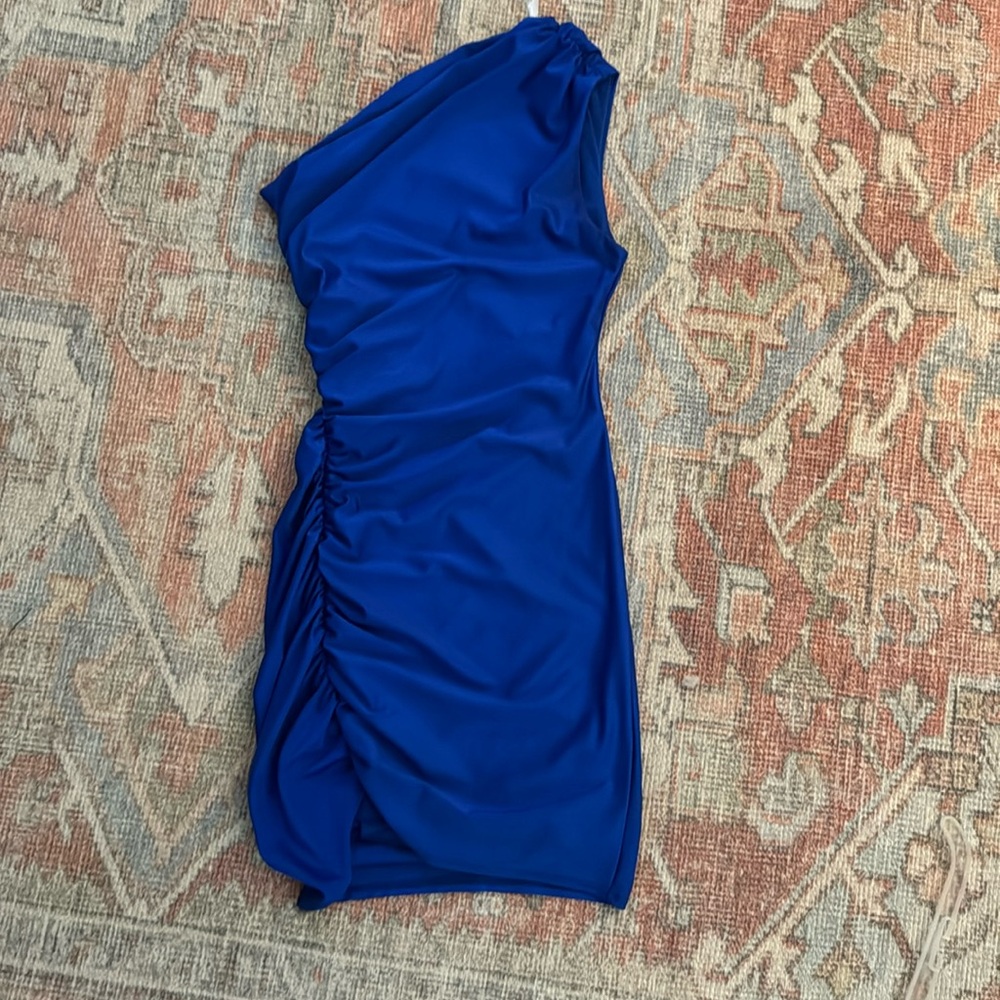 B Darlin blue one shoulder dress